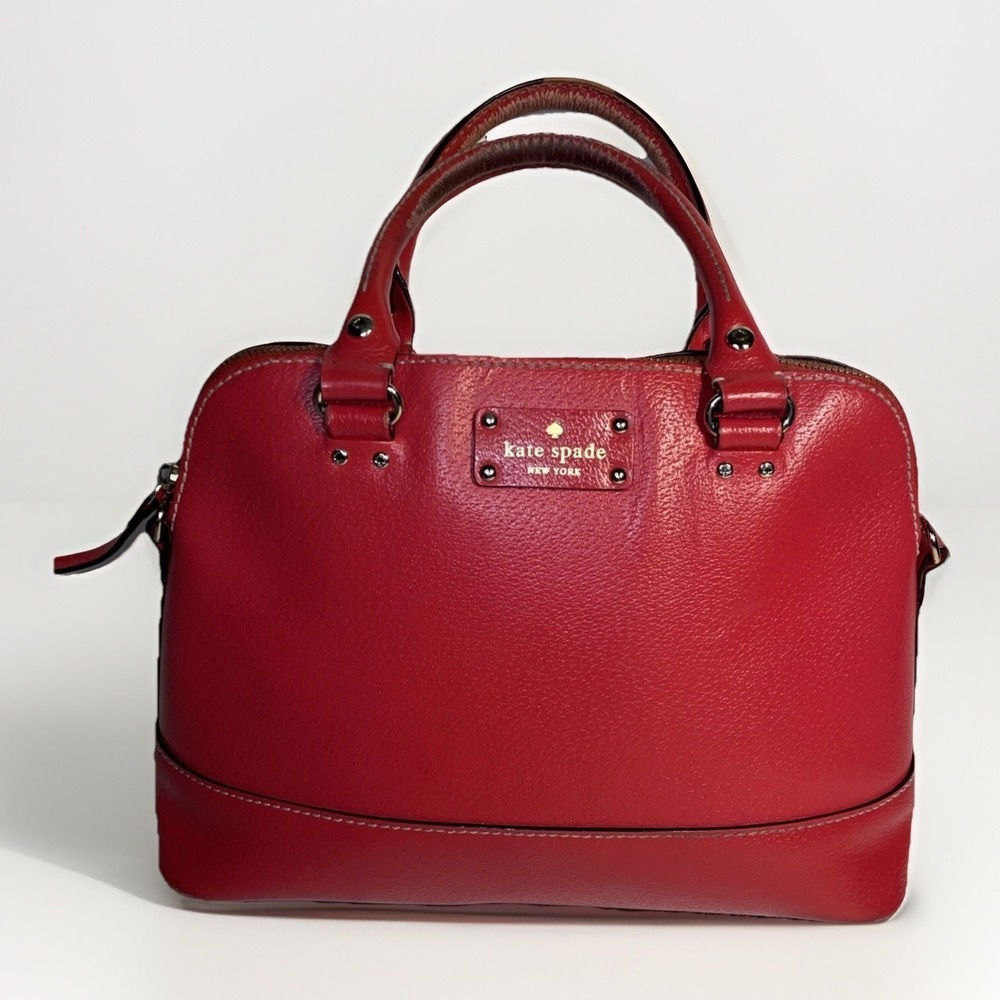 Kate Spade Bright Red Wellesley Rachelle  Leather Shoulder Bag Zip Cow Leather